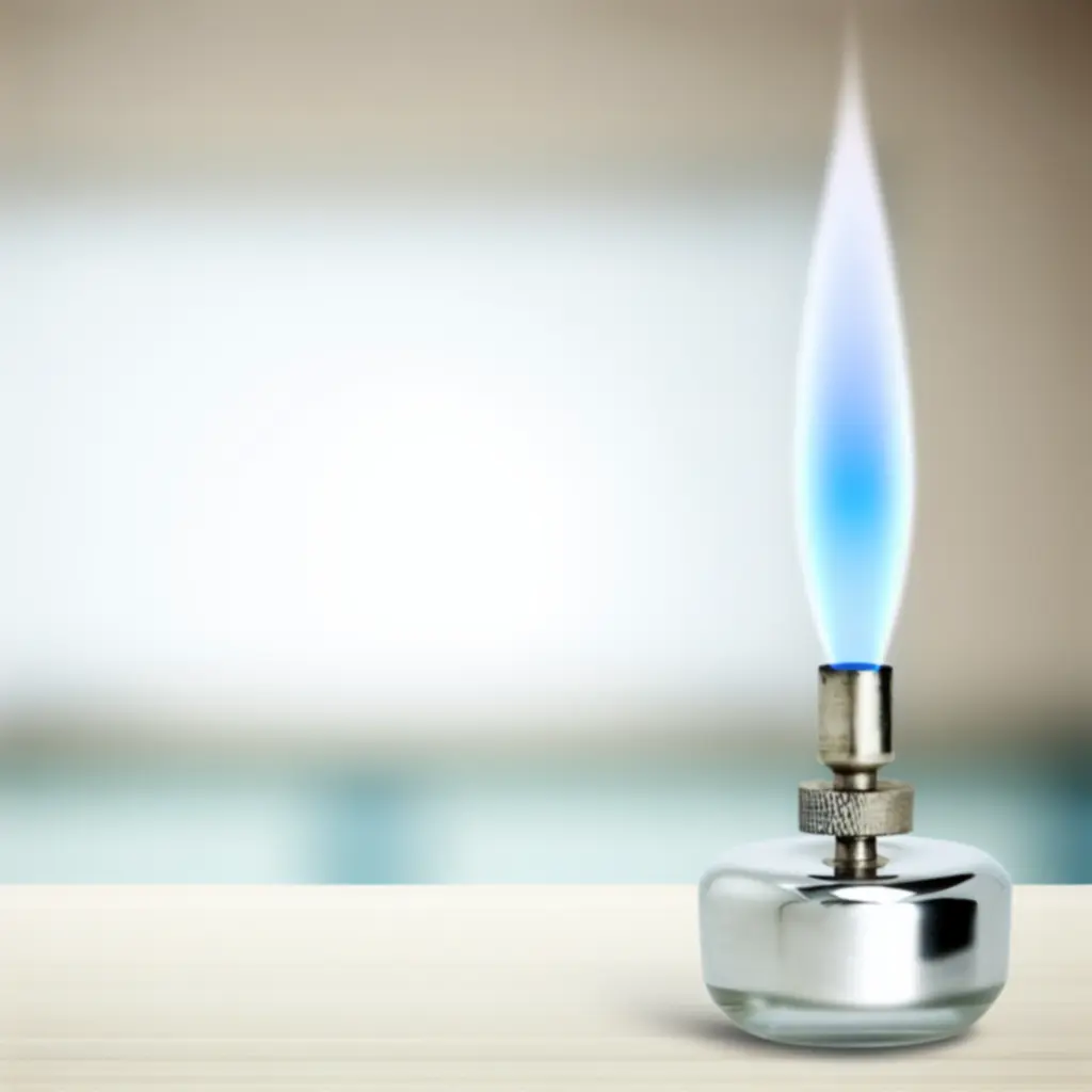 Palnik Bunsena z małym niebieskim płomieniem