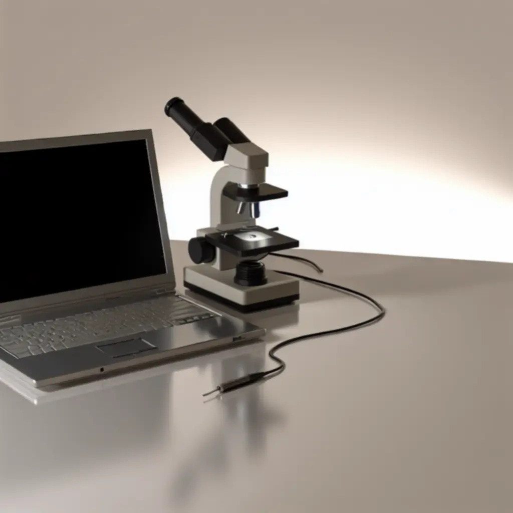 Mikroskop cyfrowy z laptopem