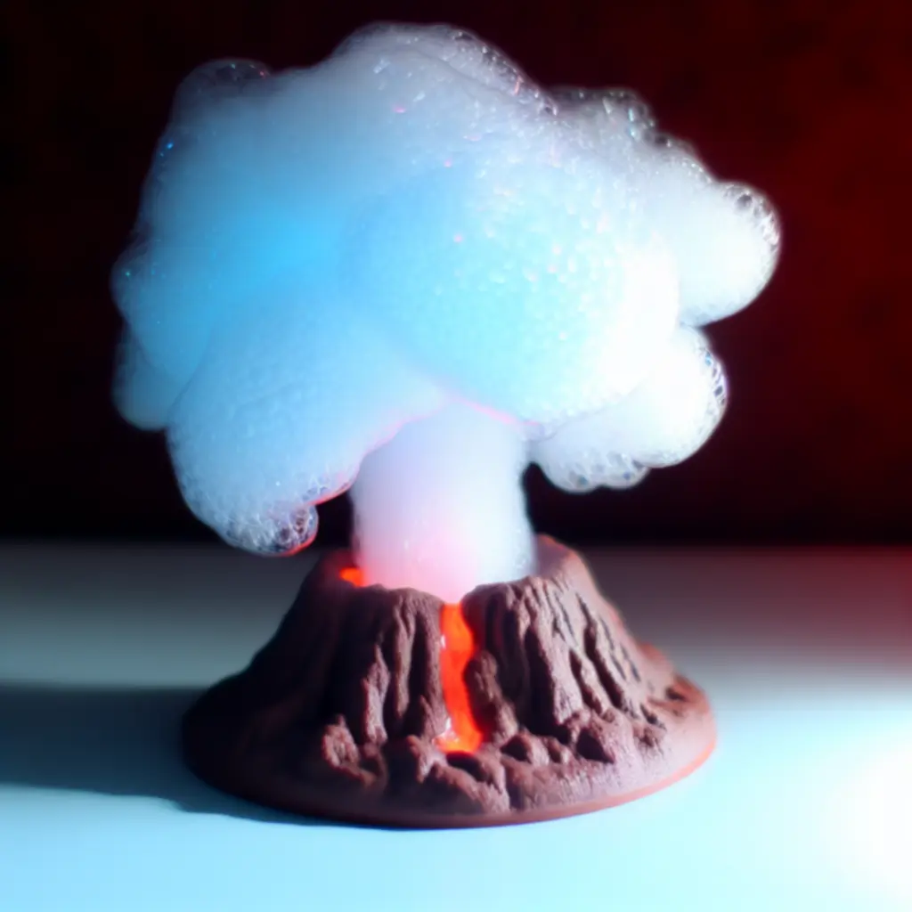 Mini eksperyment wulkanu z wybuchającą pianą
