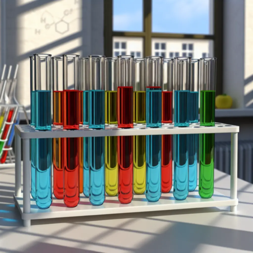 Uchwyt na probówki z jasnymi płynami