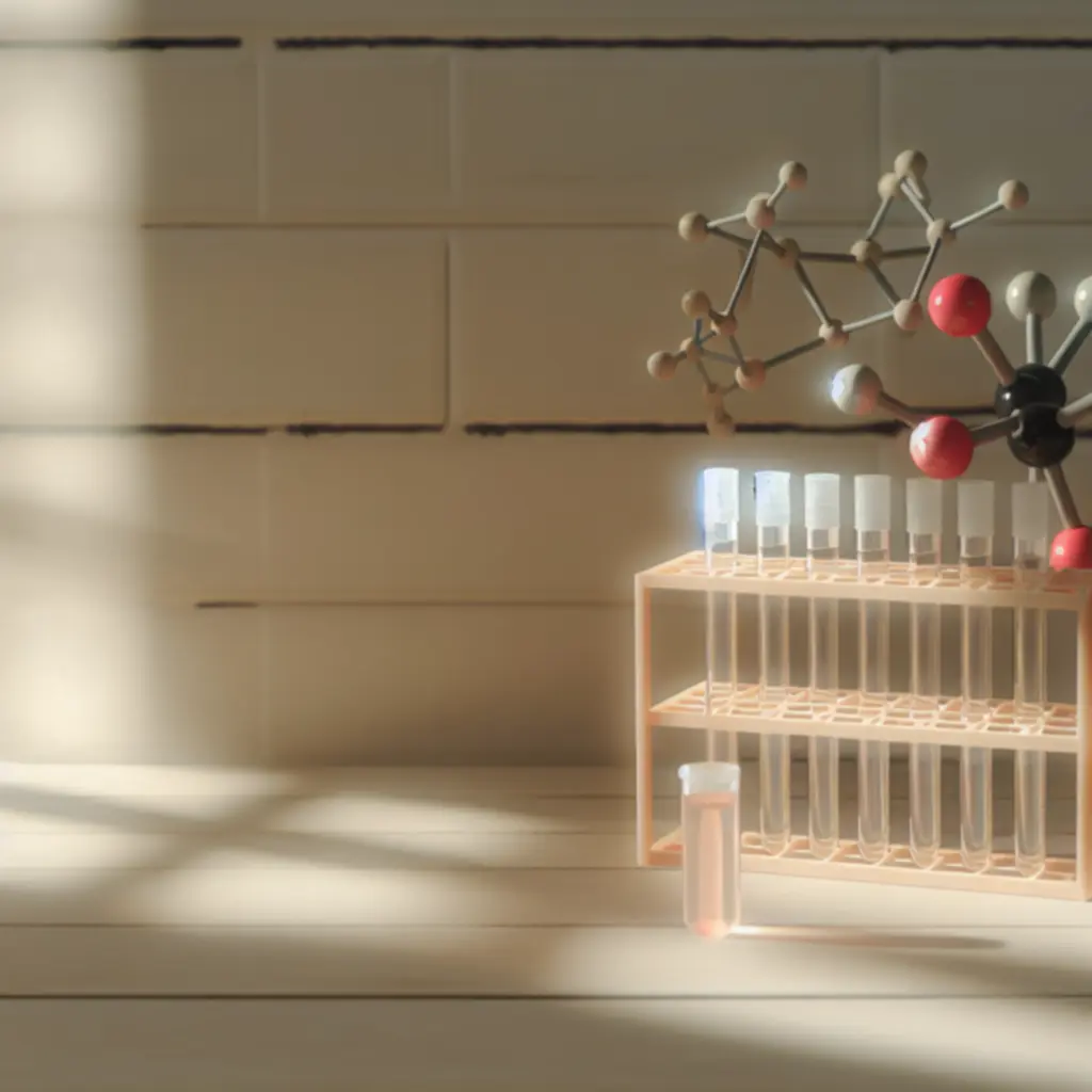 Stojak na probówki z modelem molekularnym
